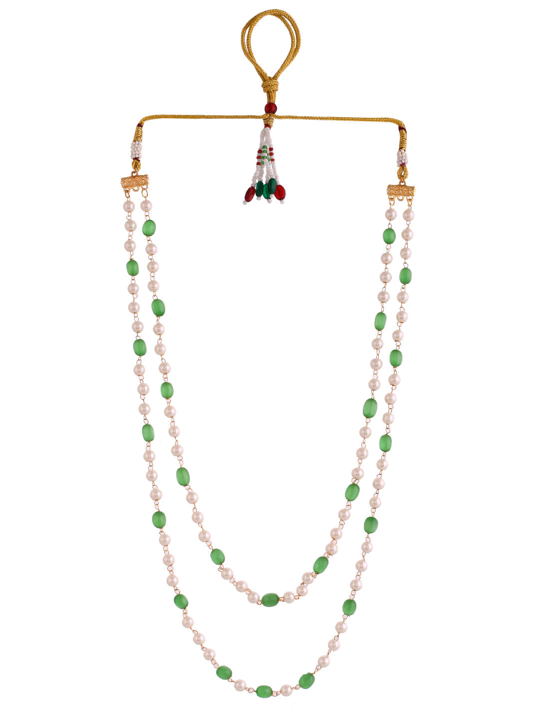 Pearl and Green Gemstone Necklace For Women & Girls