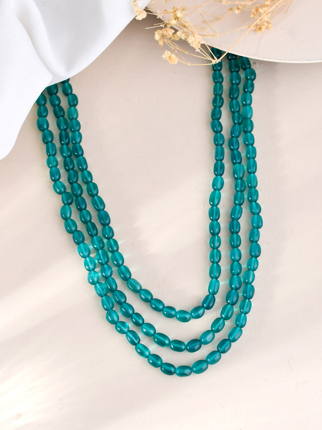 Three Layered Stone Necklace For Women & Girls