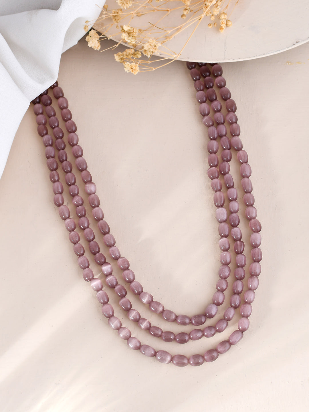 Multi Layered Beaded Necklace Handcrafted with Pink Beads For Women & Girls