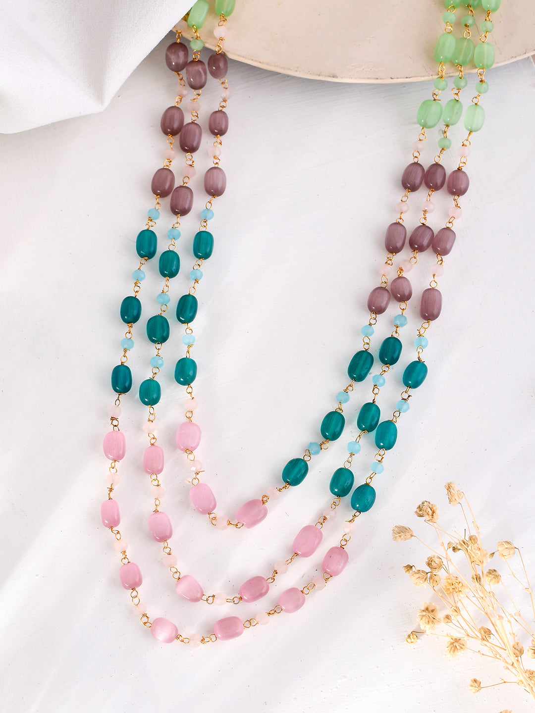 Multi-Colored Beaded Necklace For Women & Girls