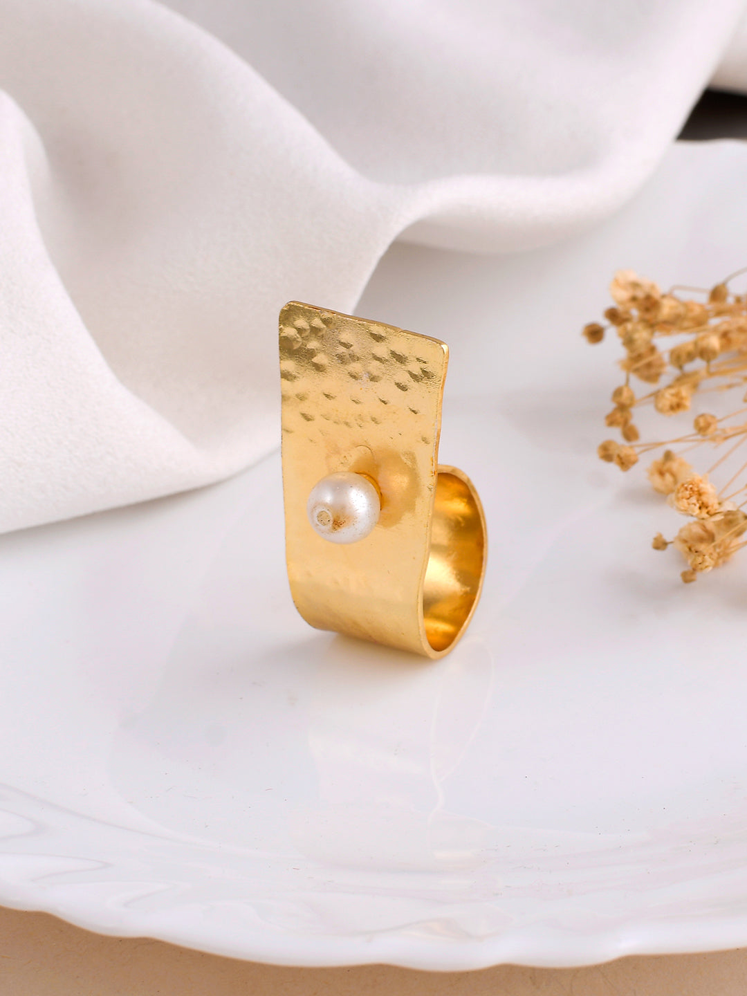 Gold Plated Pearl Ring For Women