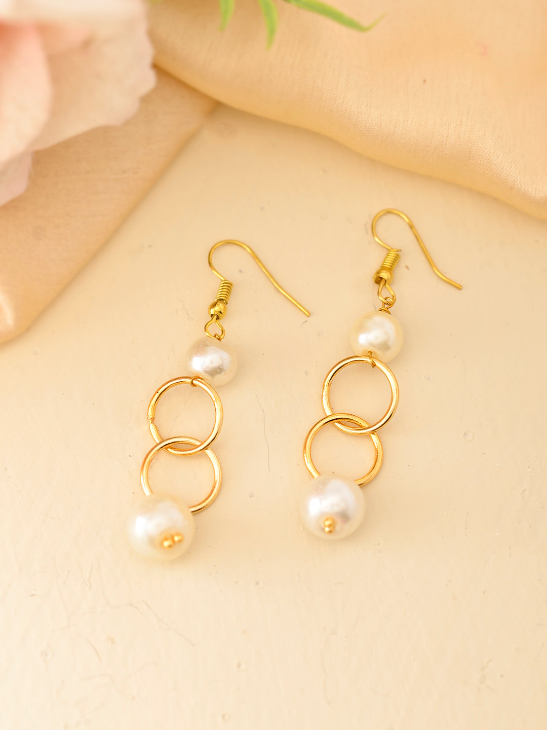 Gold-Plated White Pearl Drop Earring For Women | Traditional & Ethnic Earring