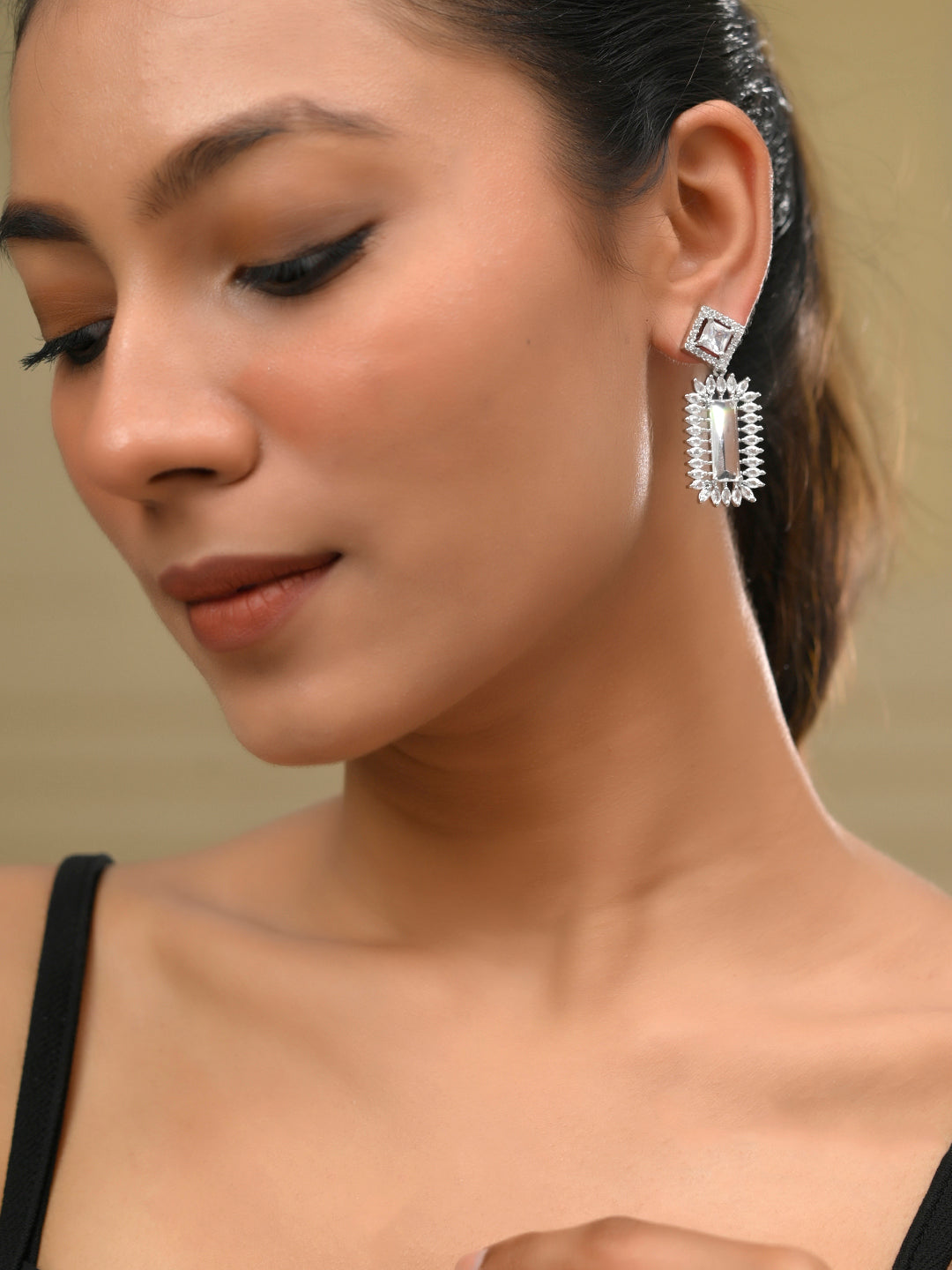 White American Diamond Cascade | Earrings For Women