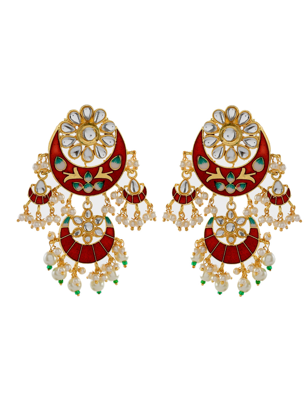 Gold plated pearl drop earring