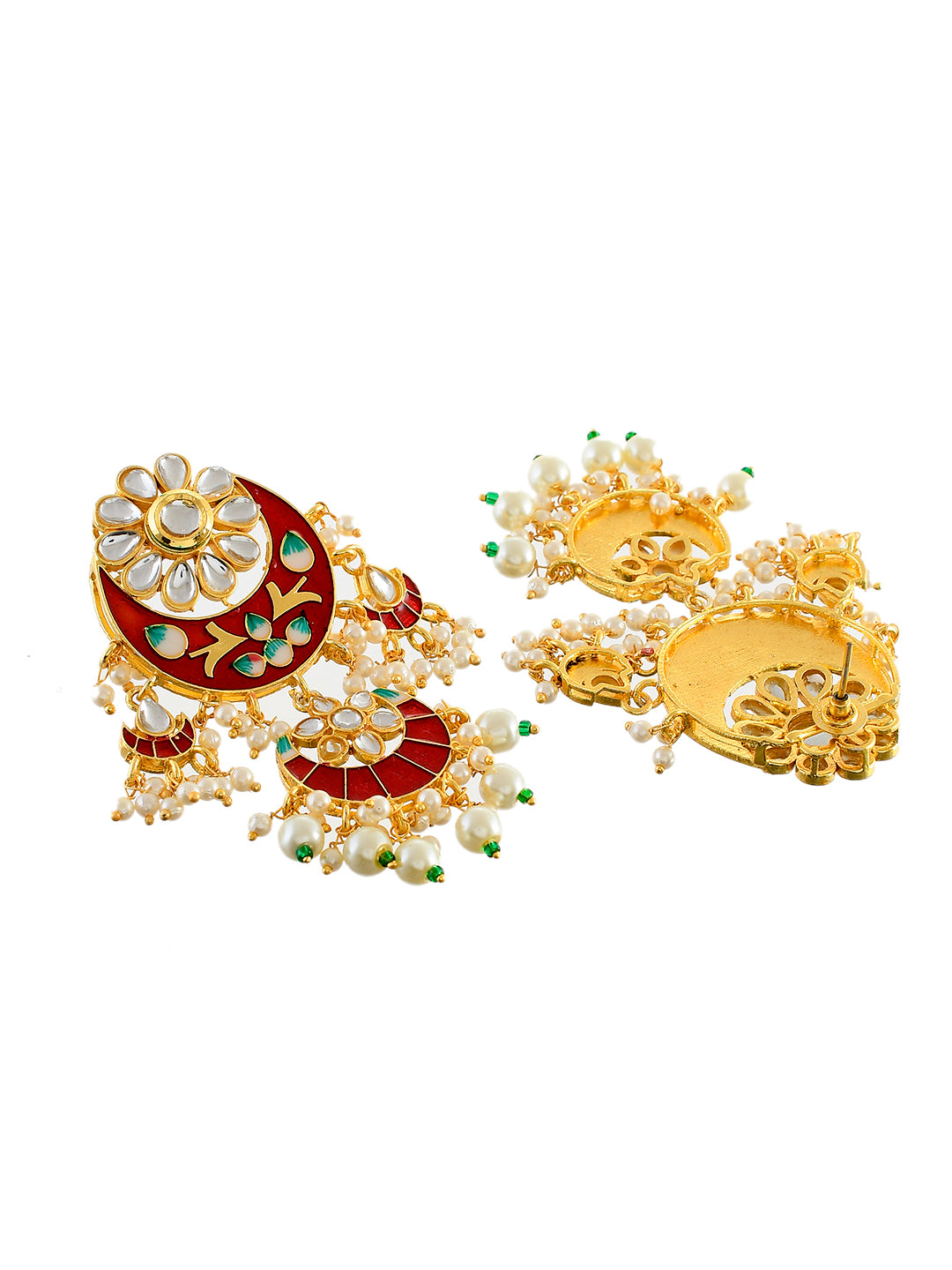 Gold plated pearl drop earring