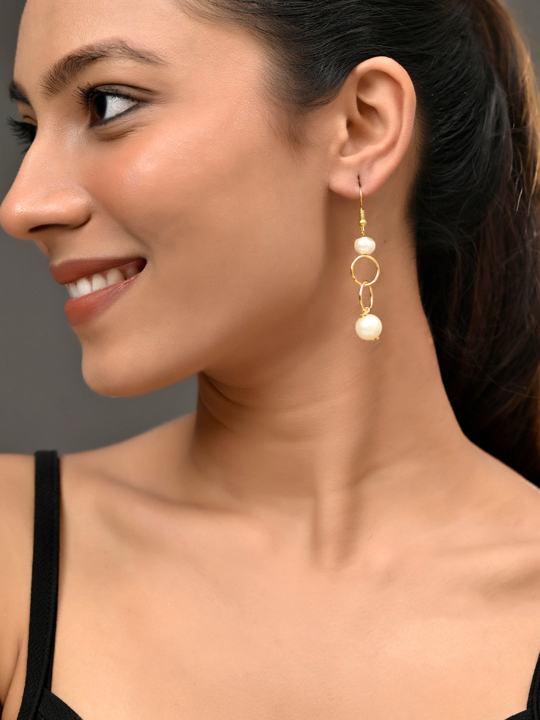 Gold-Plated White Pearl Drop Earring For Women | Traditional & Ethnic Earring