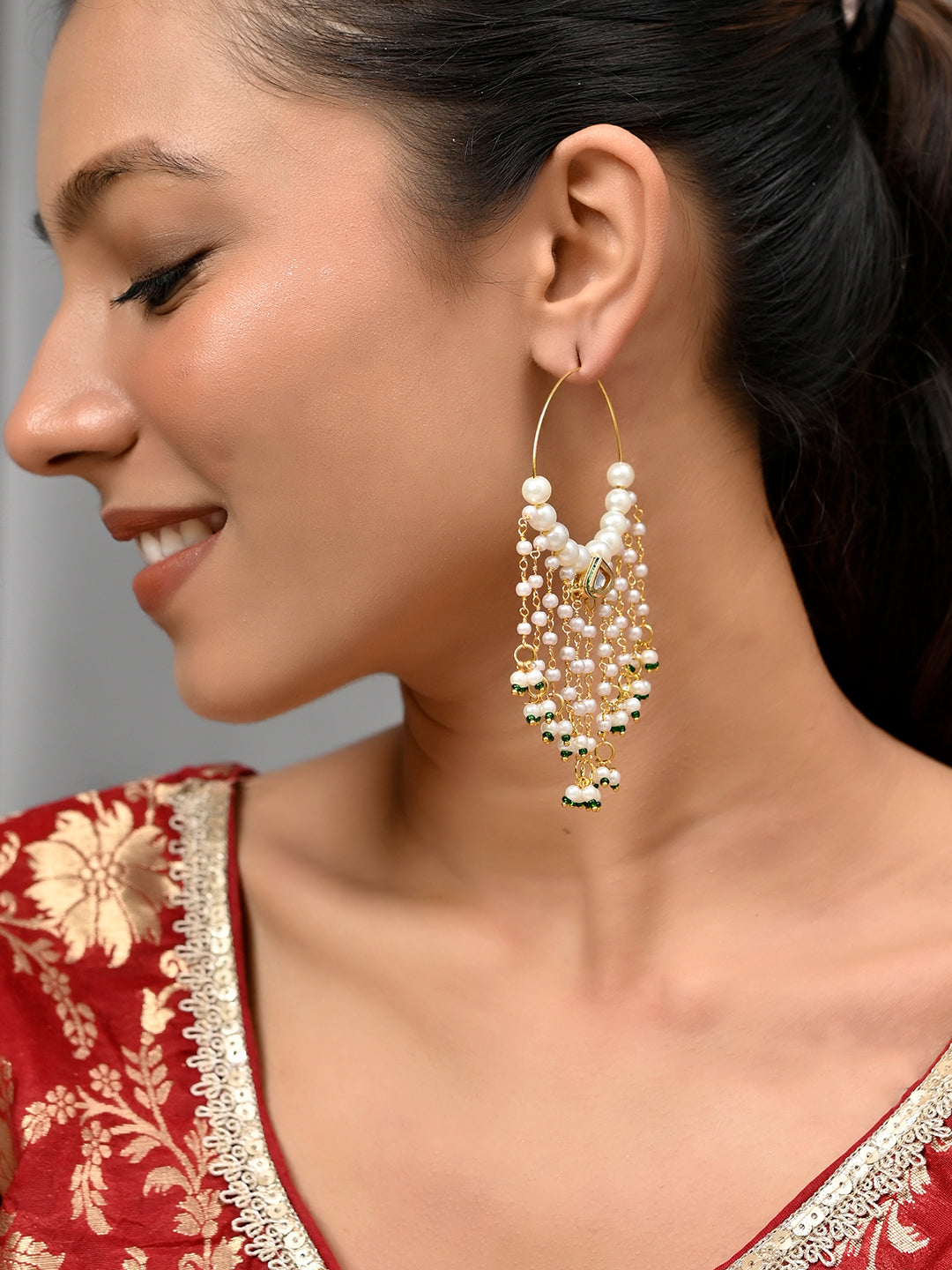 Pearl Chandelier Earrings For Women | Pearl & Ethnic Earrings