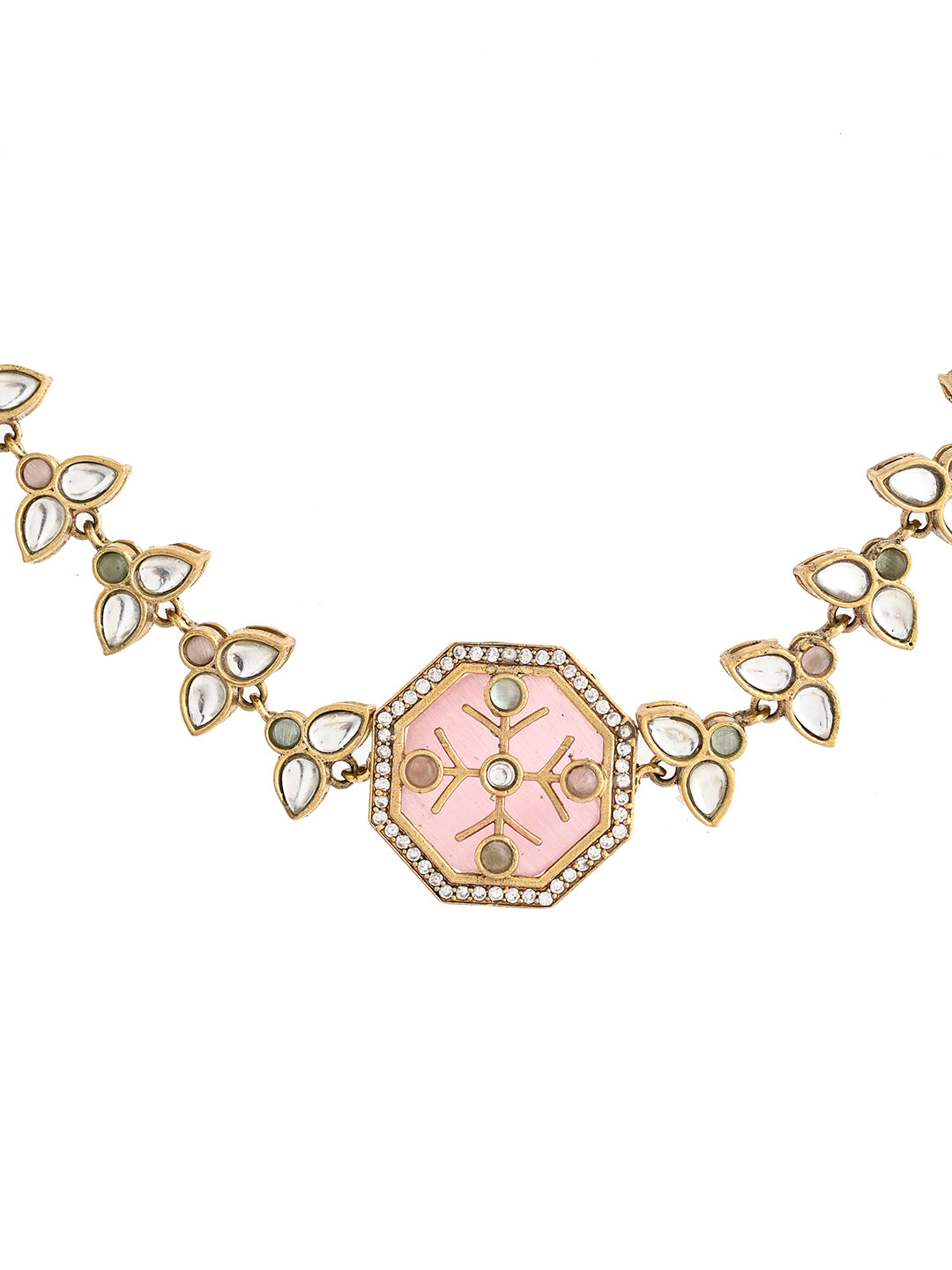 Kundan Jewellery Set With Earring | Regal Gold Jewellery Set