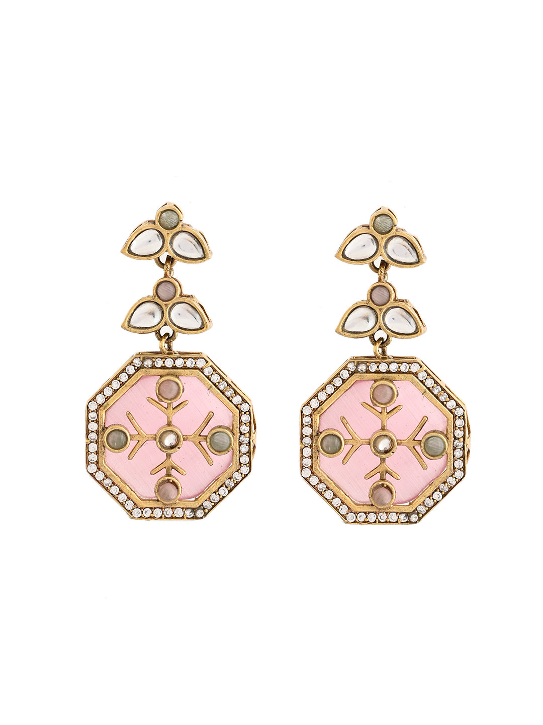 Kundan Jewellery Set With Earring | Regal Gold Jewellery Set