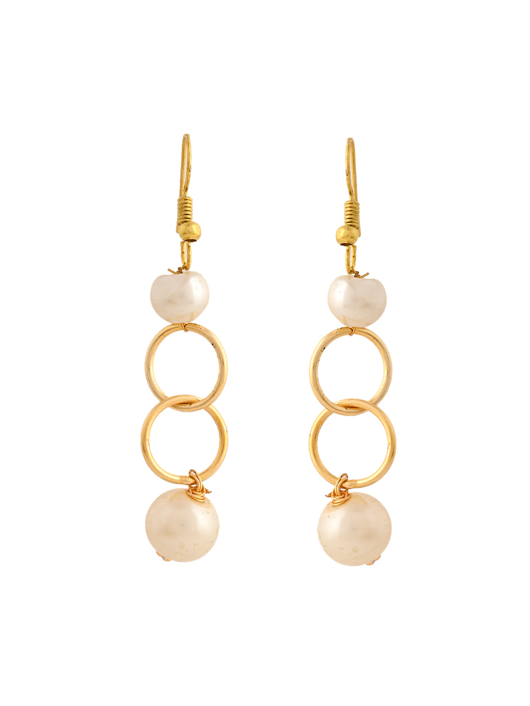 Gold-Plated White Pearl Drop Earring For Women | Traditional & Ethnic Earring