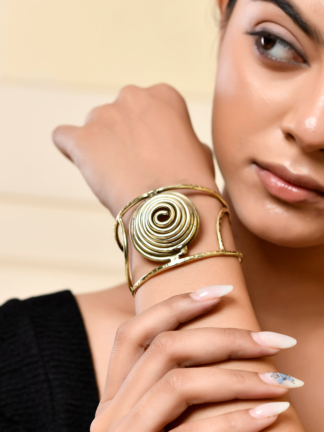 Golden Swirl Luxe Bracelet | Traditional & Ethnic Wear Jewellery