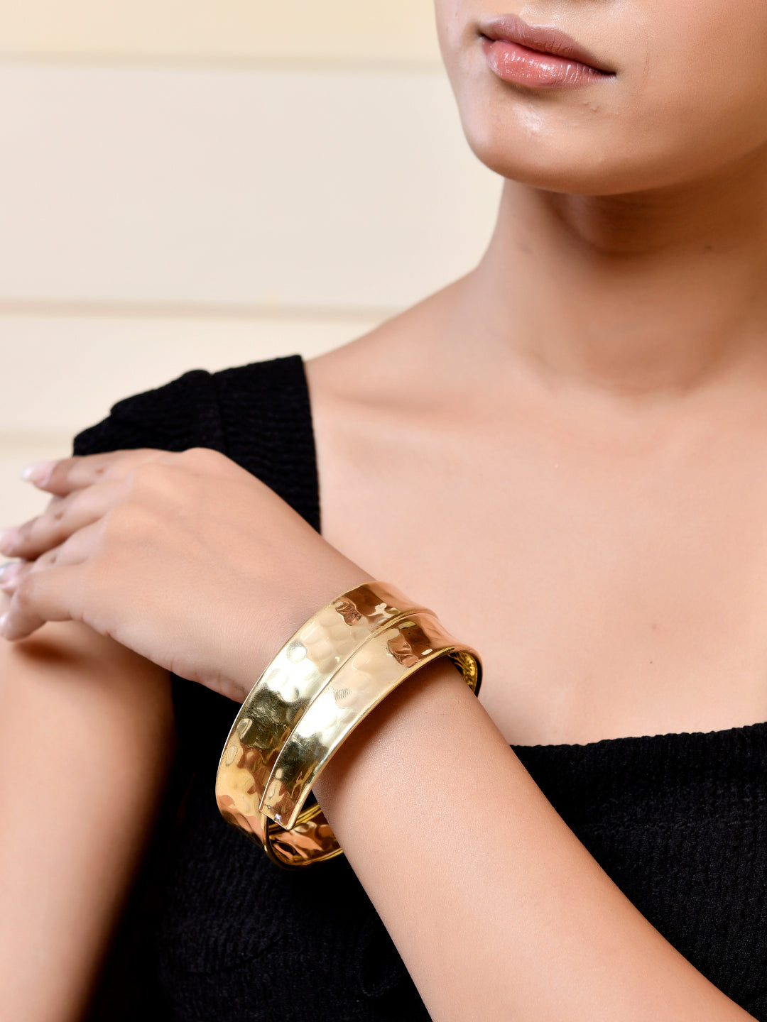 Hand-Hammered Gold Cuffs For Women