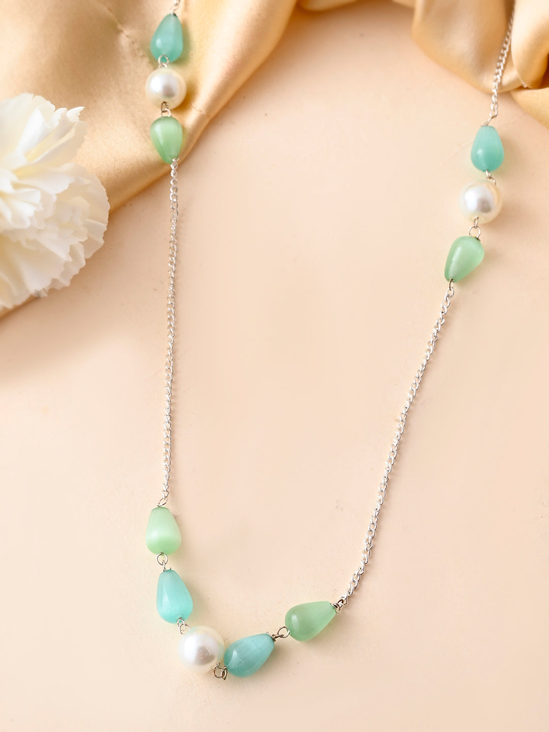 Beaded Pearl Necklace Chain