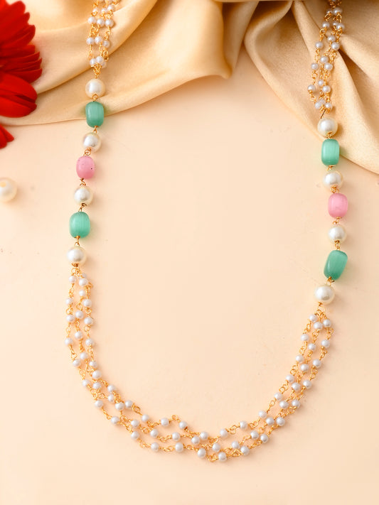 White Pearl Beads Necklace For Women