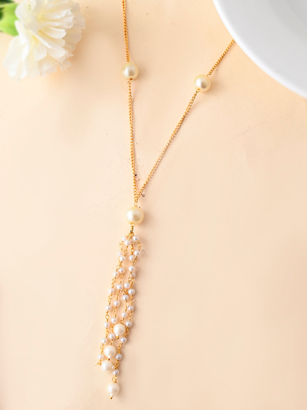 Hanging Pearl Chain Necklace