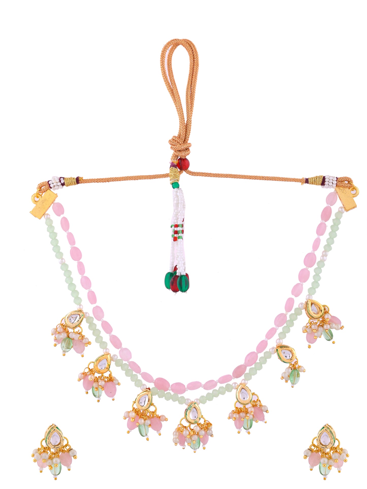 Kundan Floral Necklace Set With Earrings For Women & Girls | Ethnic Bridal Jewellery