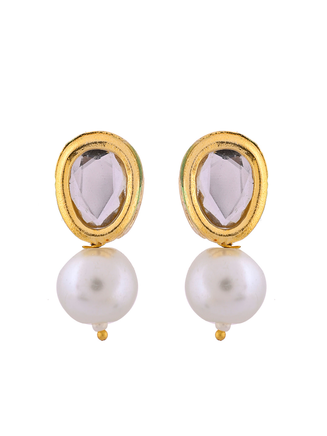 Kundan & Pearl  Necklace Set With Earrings For Women & Girls