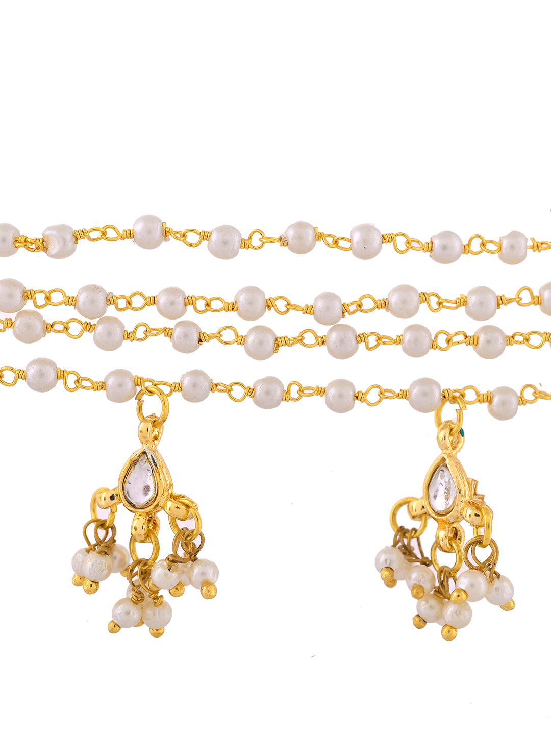 Ethnic Matha Patti with Pearl Drops For Women(SBMT8L_344)