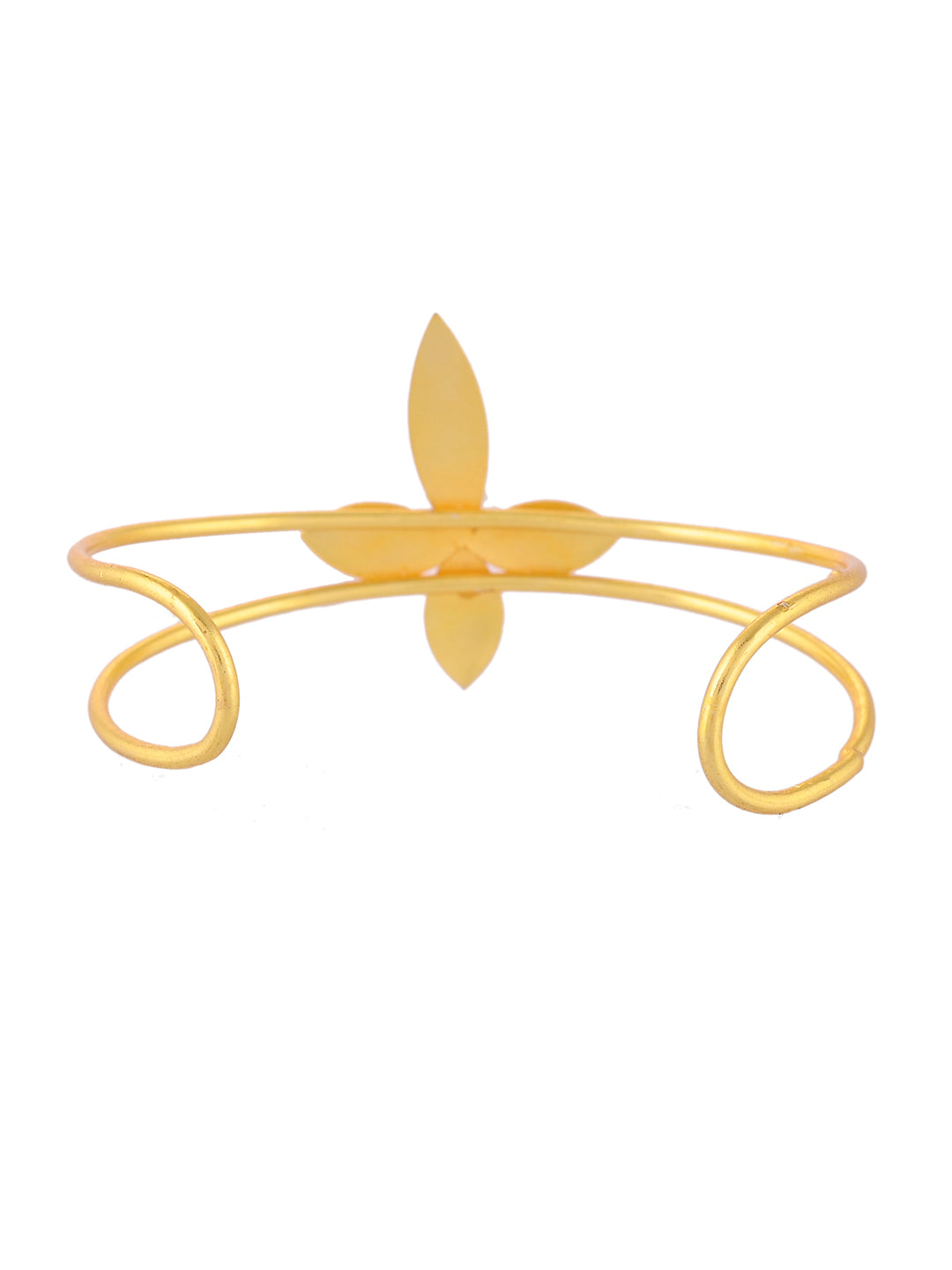 Gold-Plated Floral Bracelet With Pearl Center For Women | Stylish Fashion Jewellery