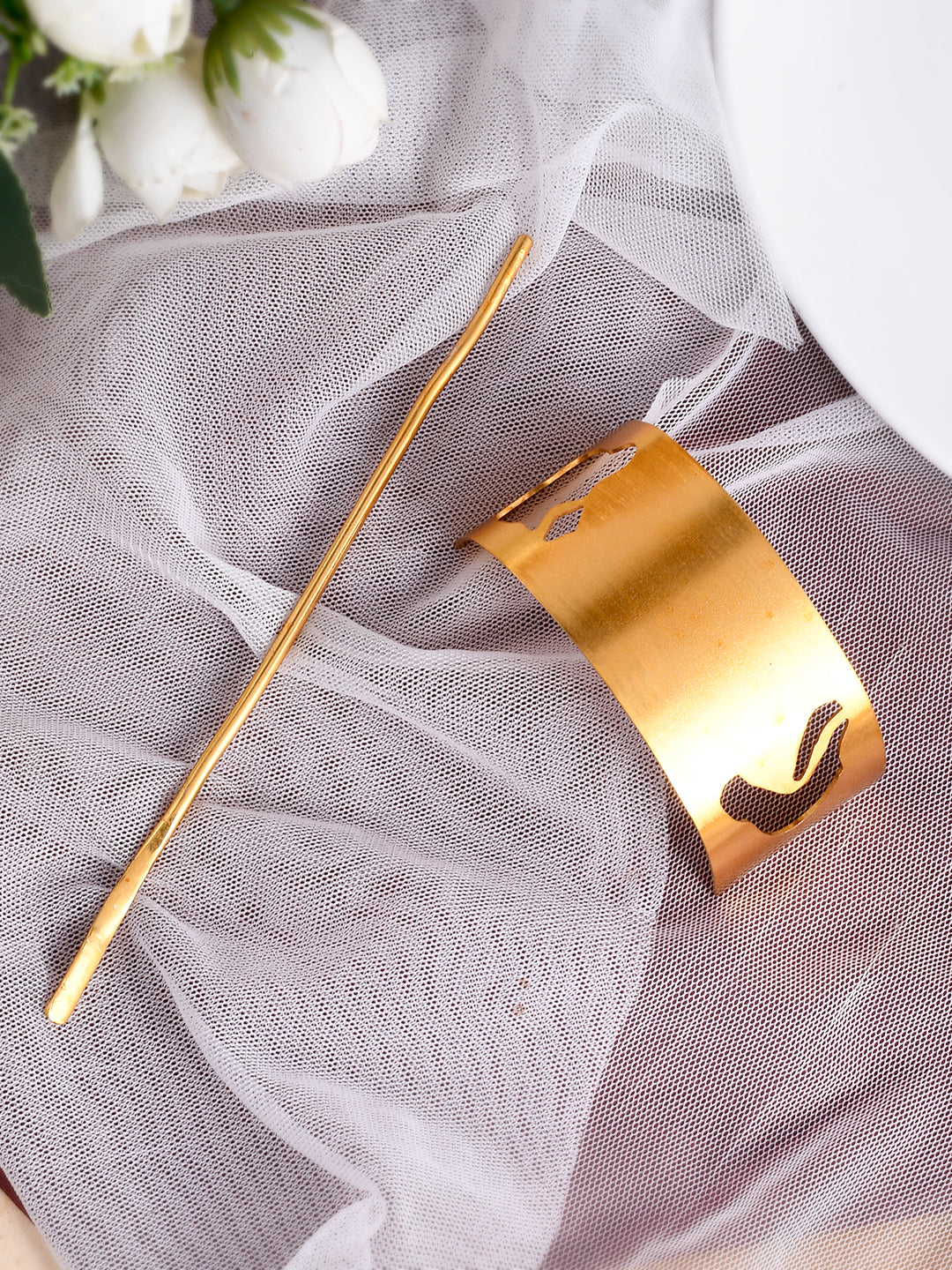 Gold plated Metalic Hair Stick | Hair Accessories For Women & Girls