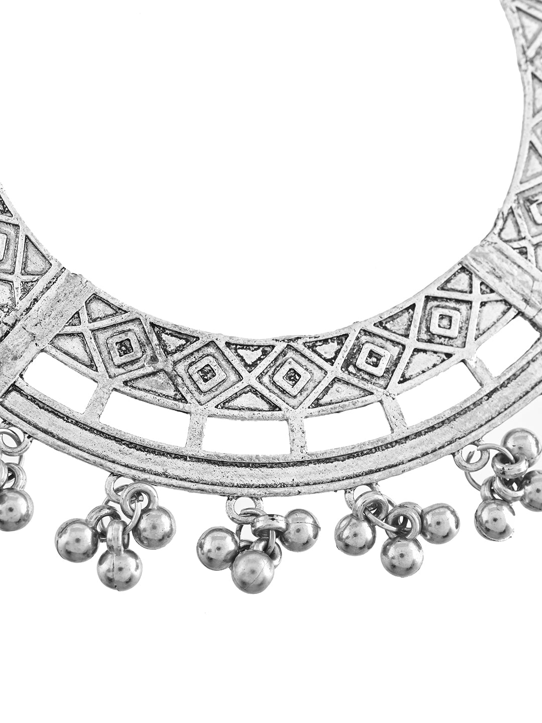 Oxidised Silver Ghungroo Border Bangle For Women & Girls | Traditional Boho Tribal Kada Set