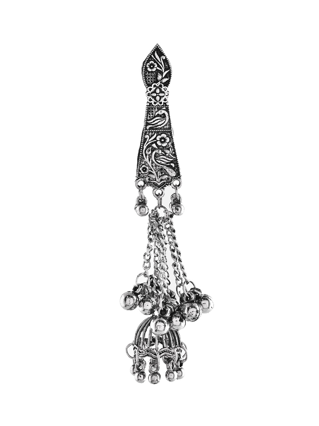 Oxidised Silver Saree Pin For Women | Traditional Ethnic Saree Latkan Brooch Accessory