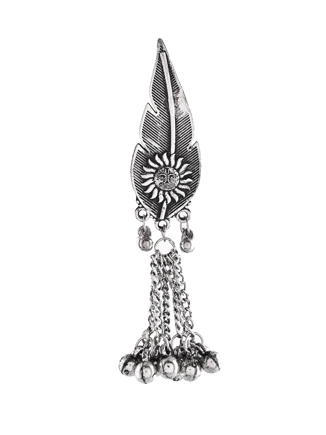 Premium Antique Silver Saree Brooch Pin For Women