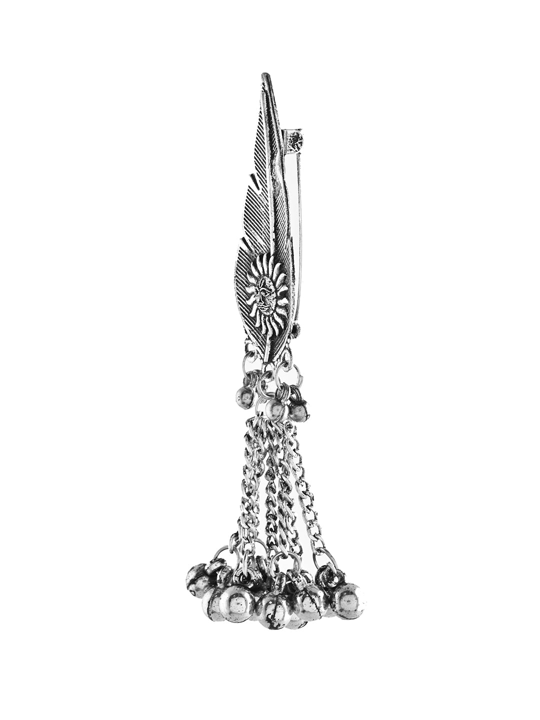 Premium Antique Silver Saree Brooch Pin For Women