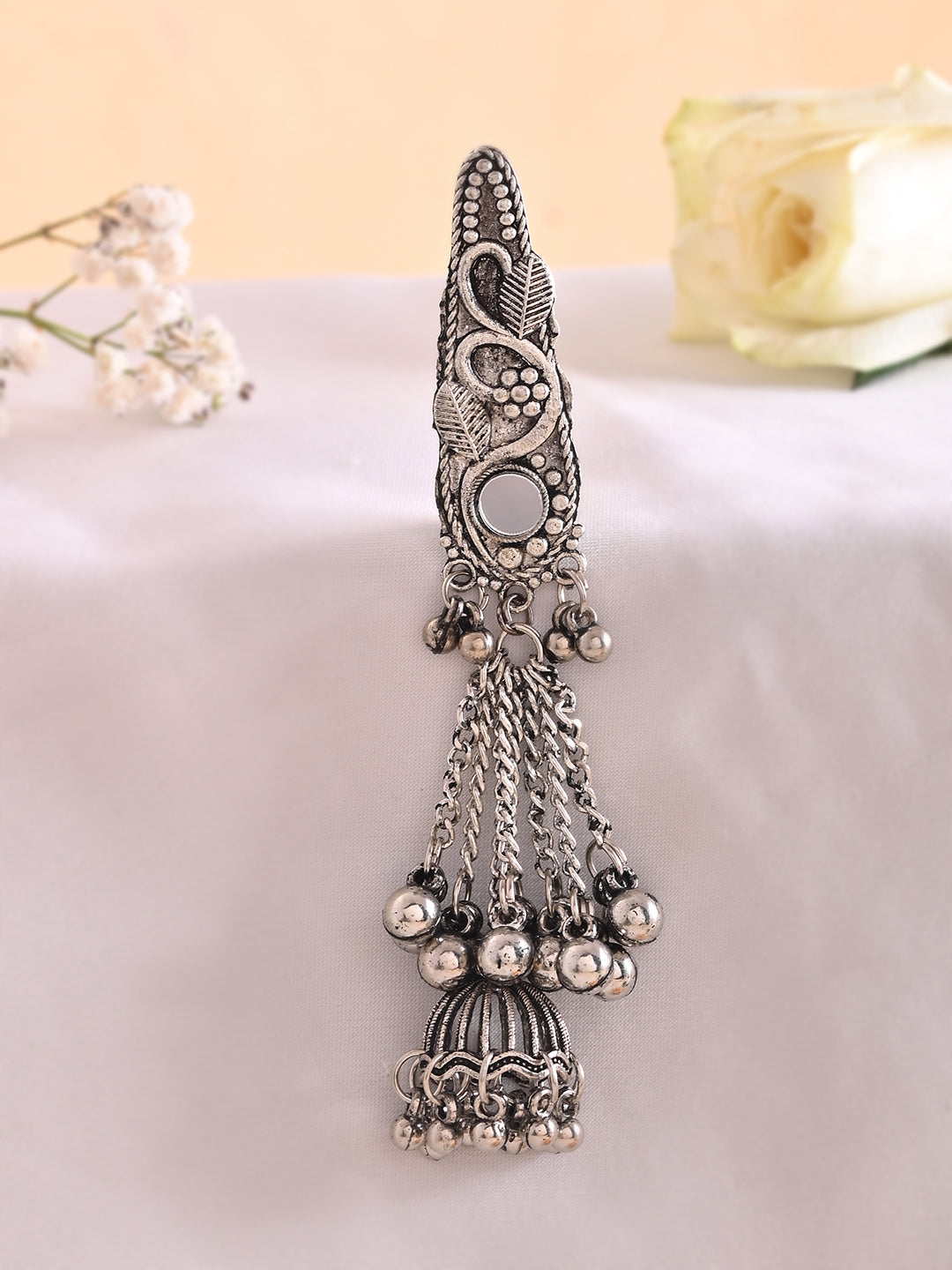 Oxidised Silver Saree Pin For Women Traditional Wear