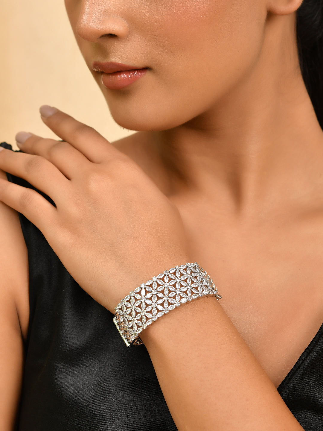 Silver American Diamond AD Bracelet for Women | Traditional & Party Wear jewellery
