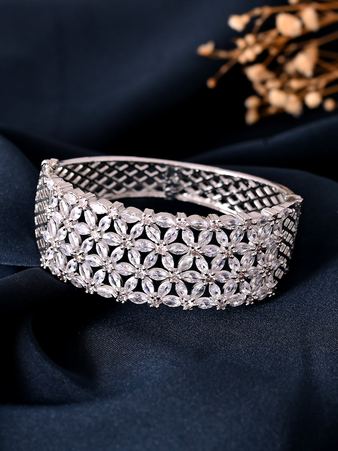 Silver American Diamond AD Bracelet for Women | Traditional & Party Wear jewellery