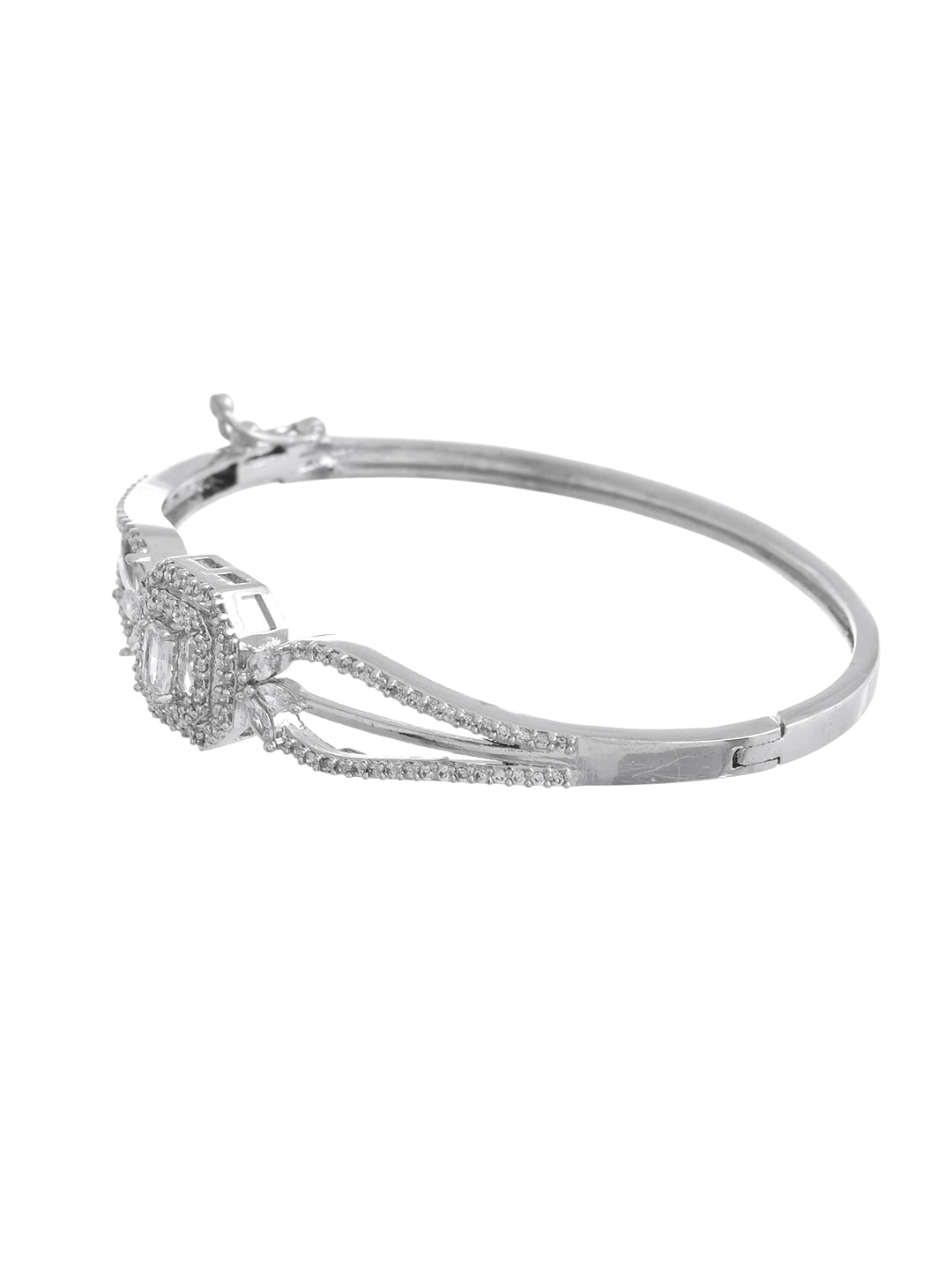 Silver Diamond-Studded Bracelet for Women | Party & AD jewellery