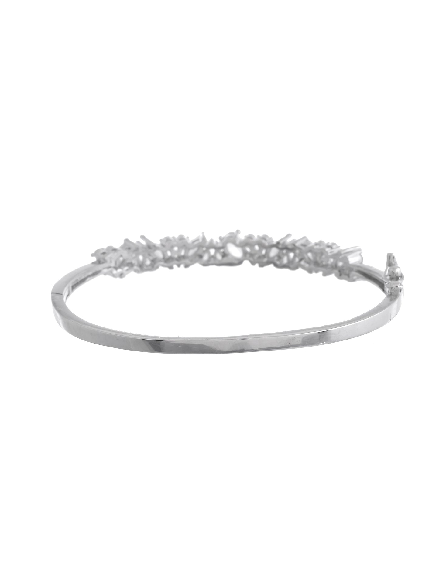 Silver-Toned Cubic Zirconia Bracelet for Women | Party Wear Jewellery