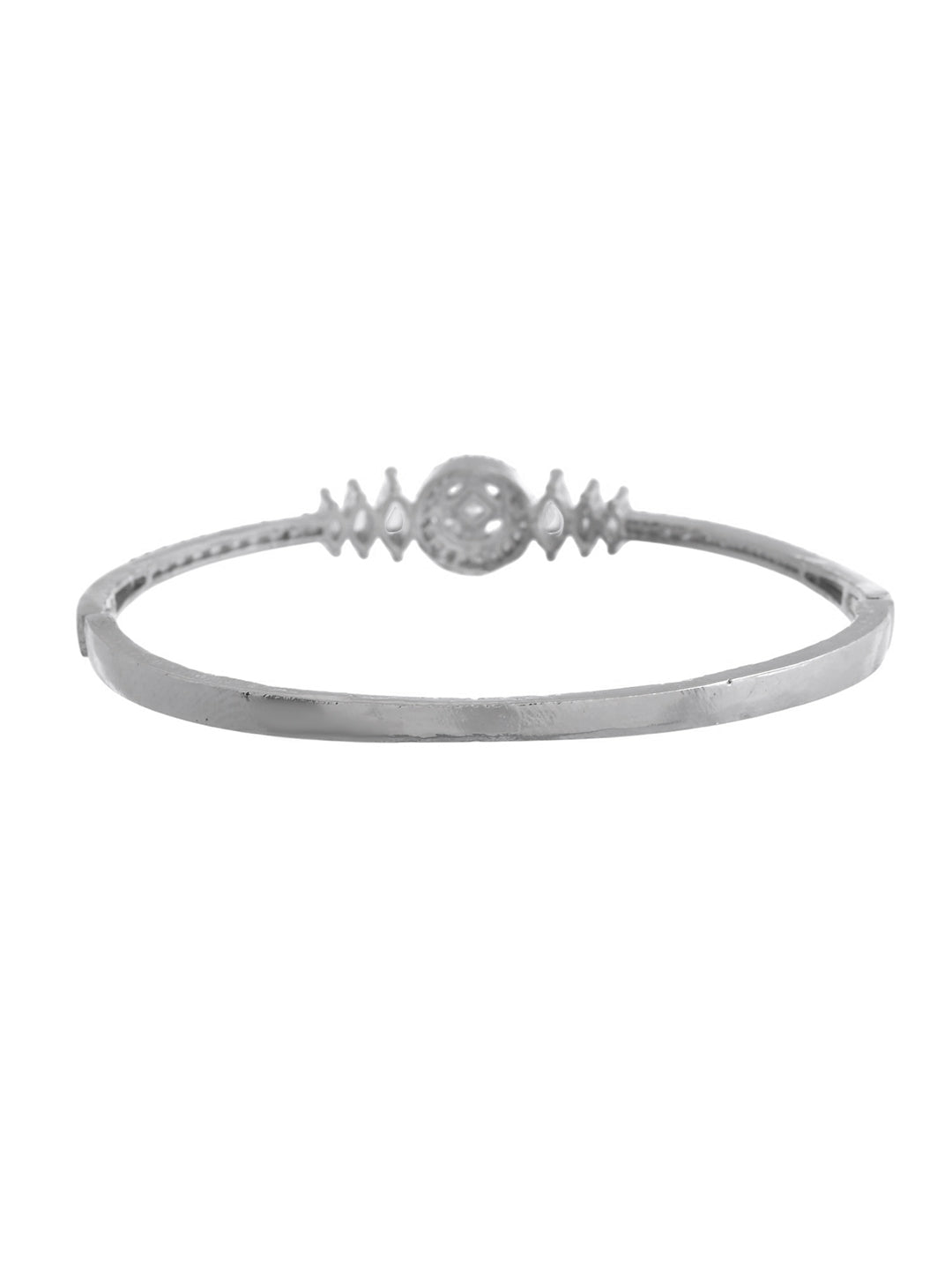 Silver-Toned CZ Round Cut Bracelet for Women| Daily & Party Wear Jewellery