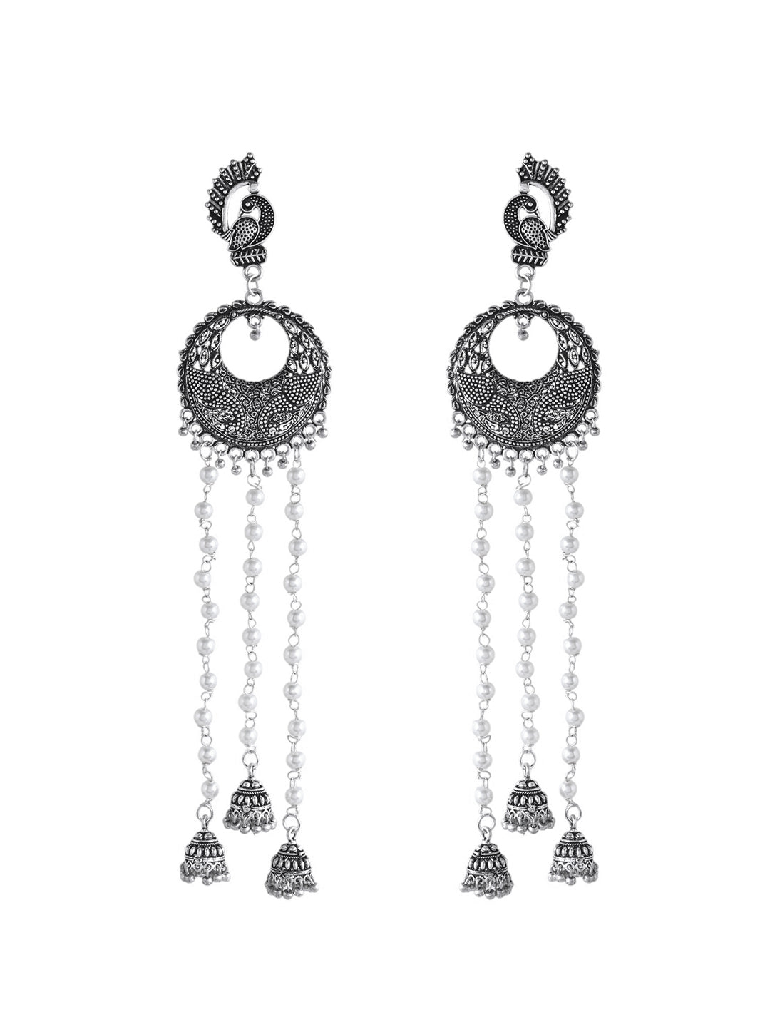 Oxidized Silver Jhumka Earrings for Women | Indian Ethnic Jewelry