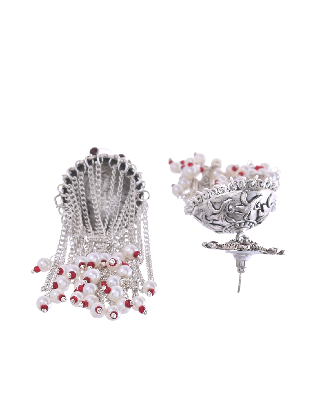 Oxidized & Traditional Style Silver-Plated Jhumka Earrings for Women | Indian Ethnic Jewelry