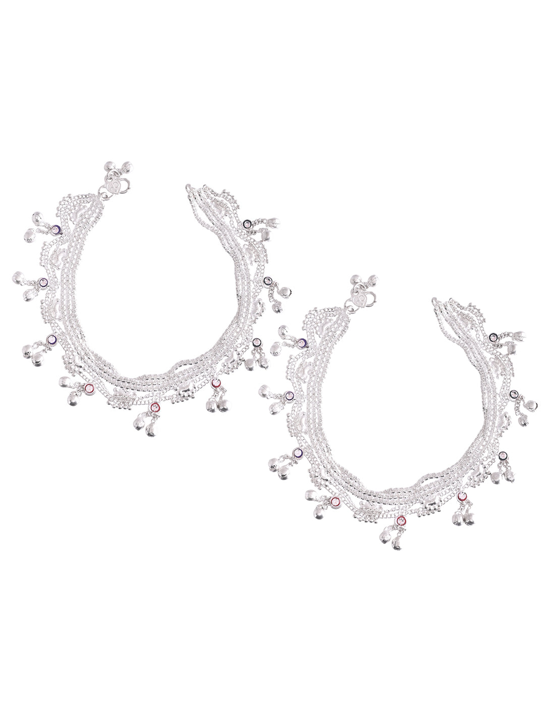 Silver Charm Anklet Set For Women & Girls | Traditional & Party Wear Payal