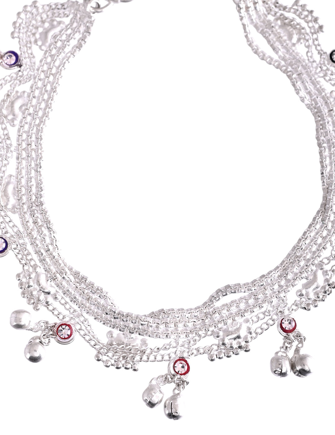 Silver Charm Anklet Set For Women & Girls | Traditional & Party Wear Payal