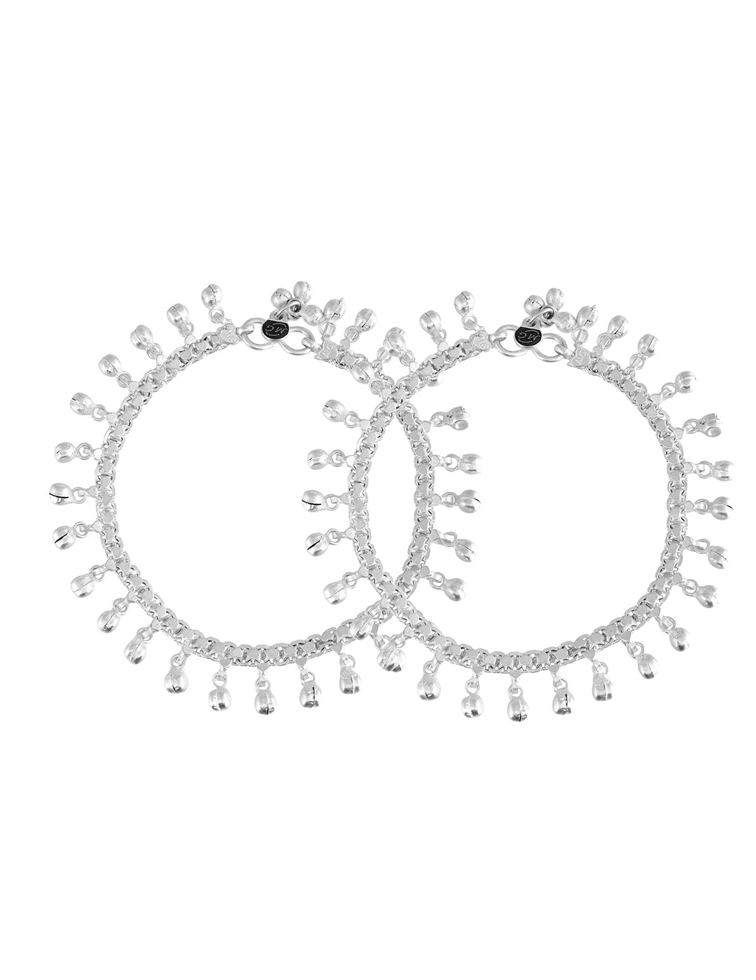 Silver-Plated Brass Ghungroo Anklet Set For Women | Lightweight Daily Wear Ethnic Payal