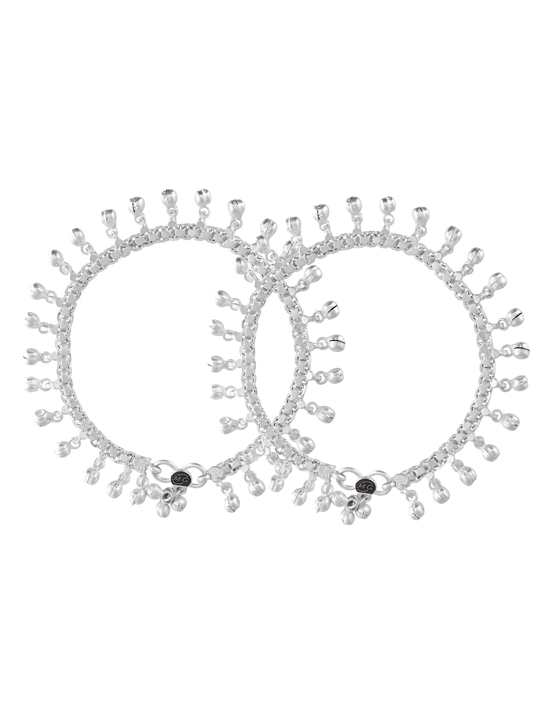 Silver-Plated Brass Ghungroo Anklet Set For Women | Lightweight Daily Wear Ethnic Payal