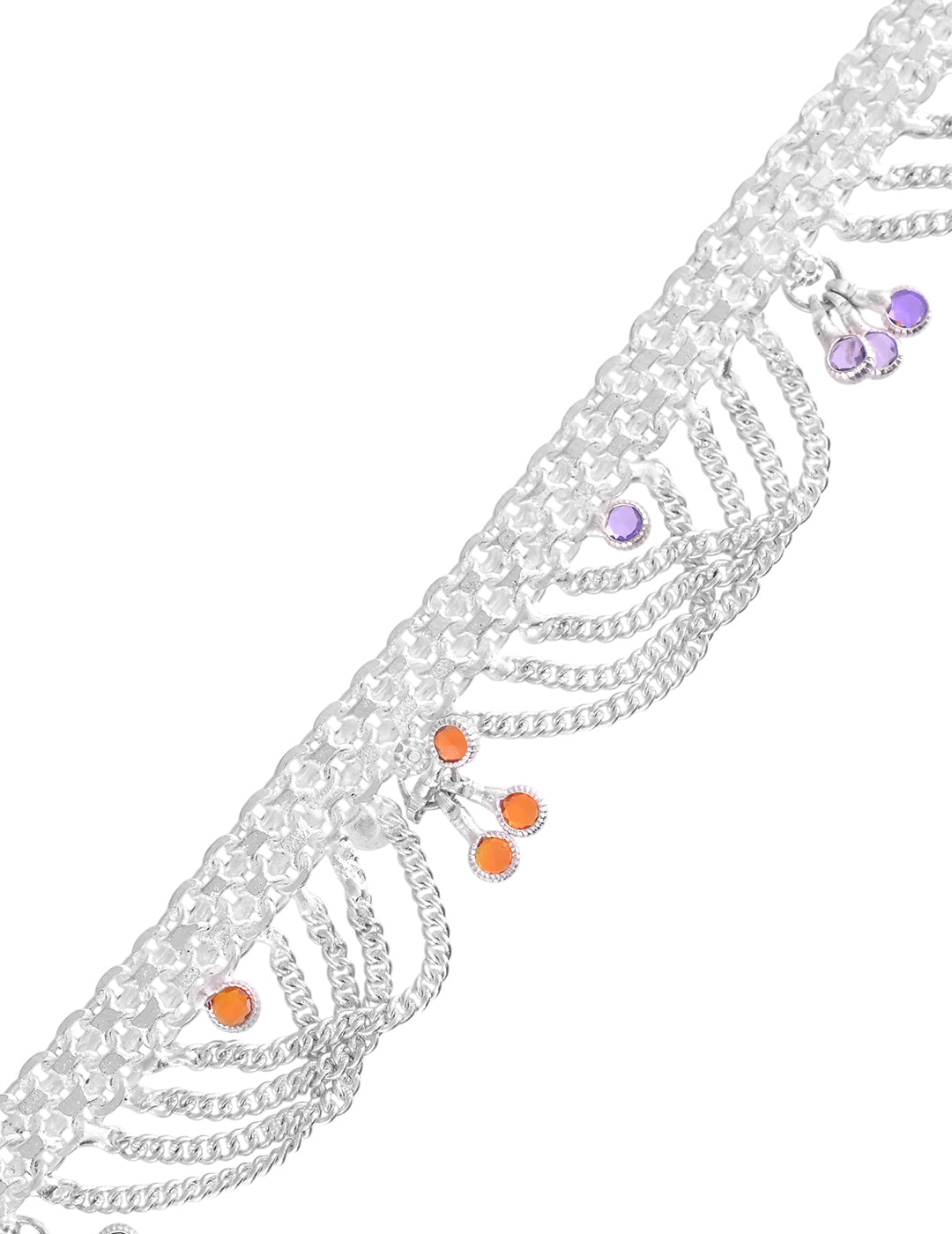 Silver Layered Anklet Pair For Women | Traditional & Party Wear Payal