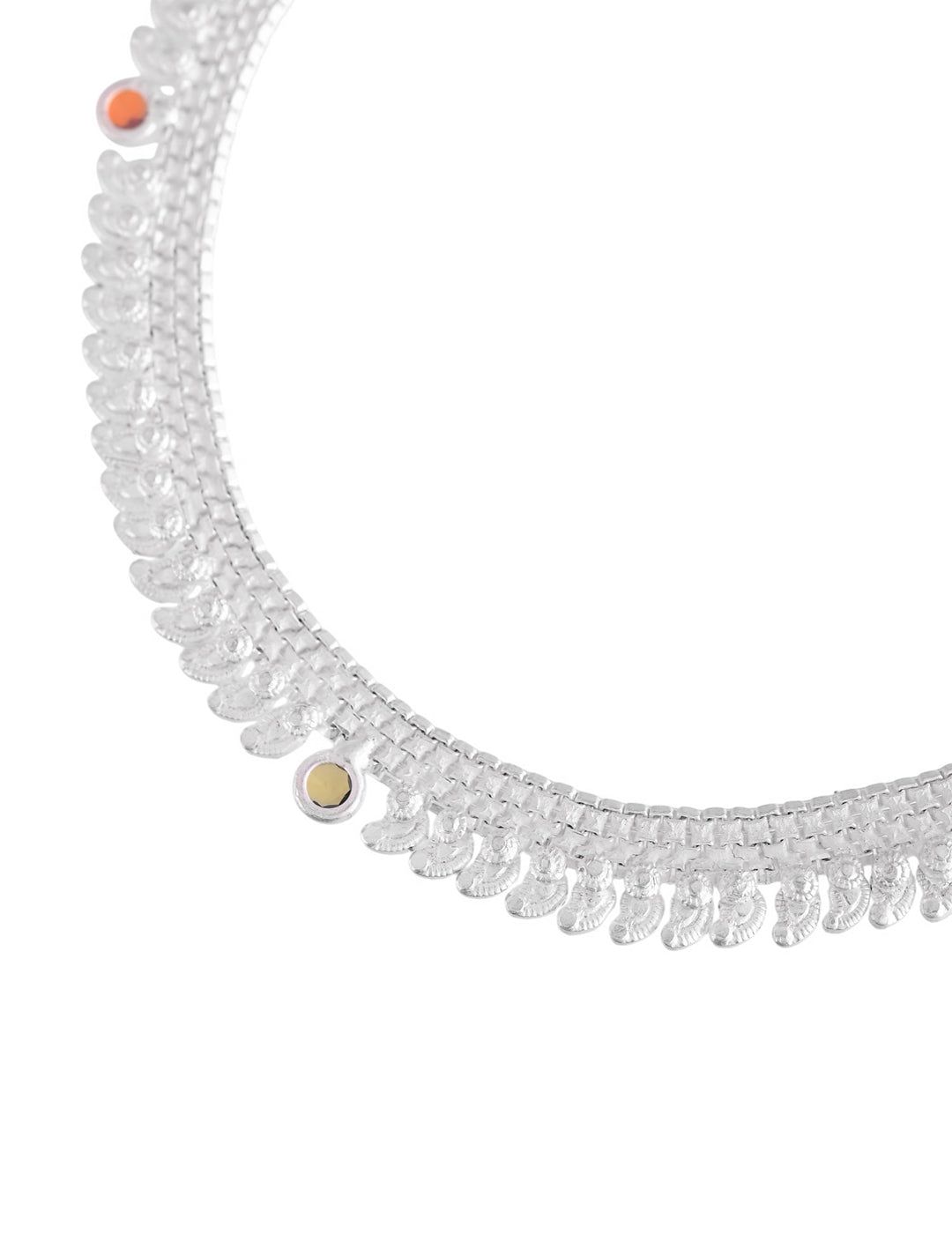 Silver Leaf Motif Anklet Pair For Women | Traditional & Party Wear Payal