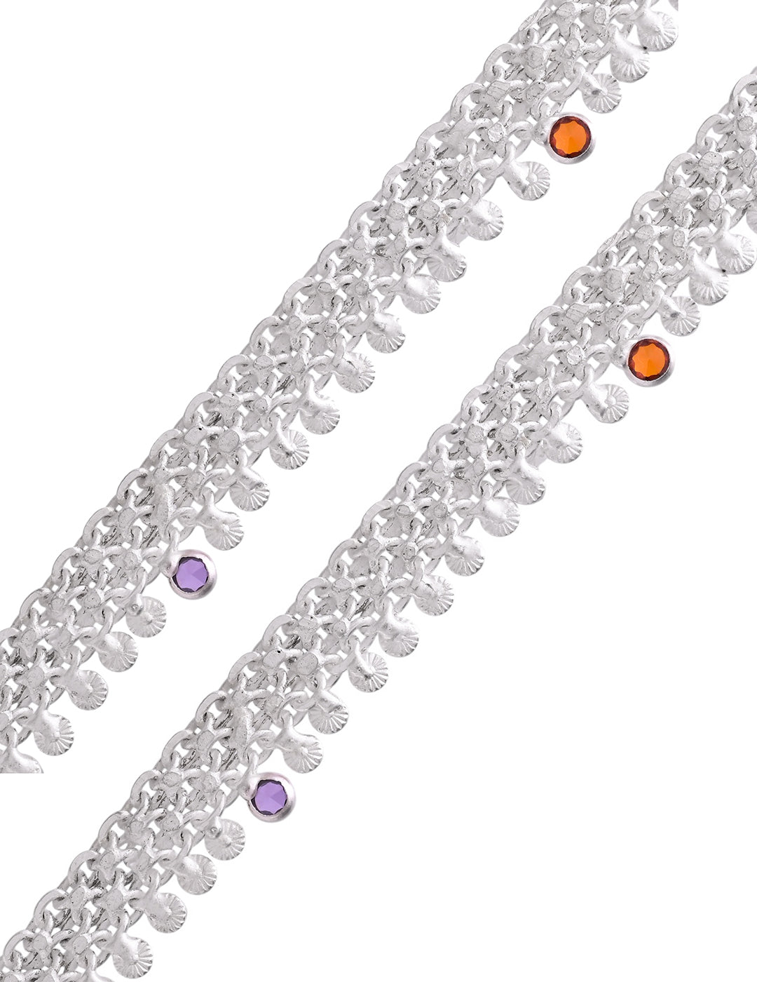 Traditional Ghungroo Payal Anklet Pair For Women & Girls | Silver-Plated Indian Foot Jewelry