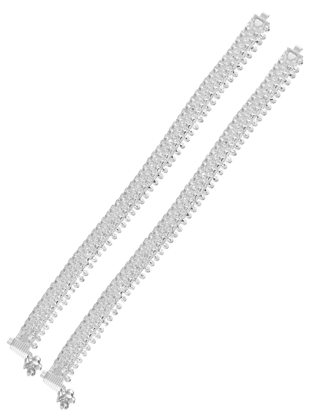 Silver-Plated Chain Ghungroo Anklet Set For Women | Ethnic Payal Set