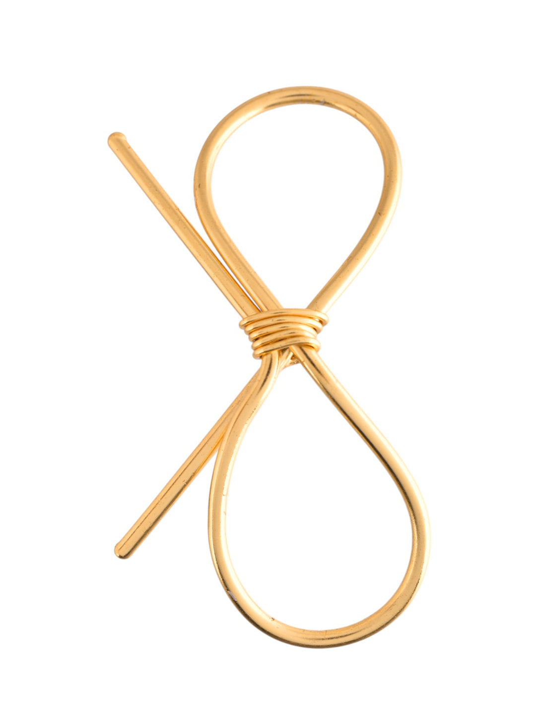 Handcrafted Textured Gold Hair Stick | Gold Loop Leaf Hair Accessory For Women