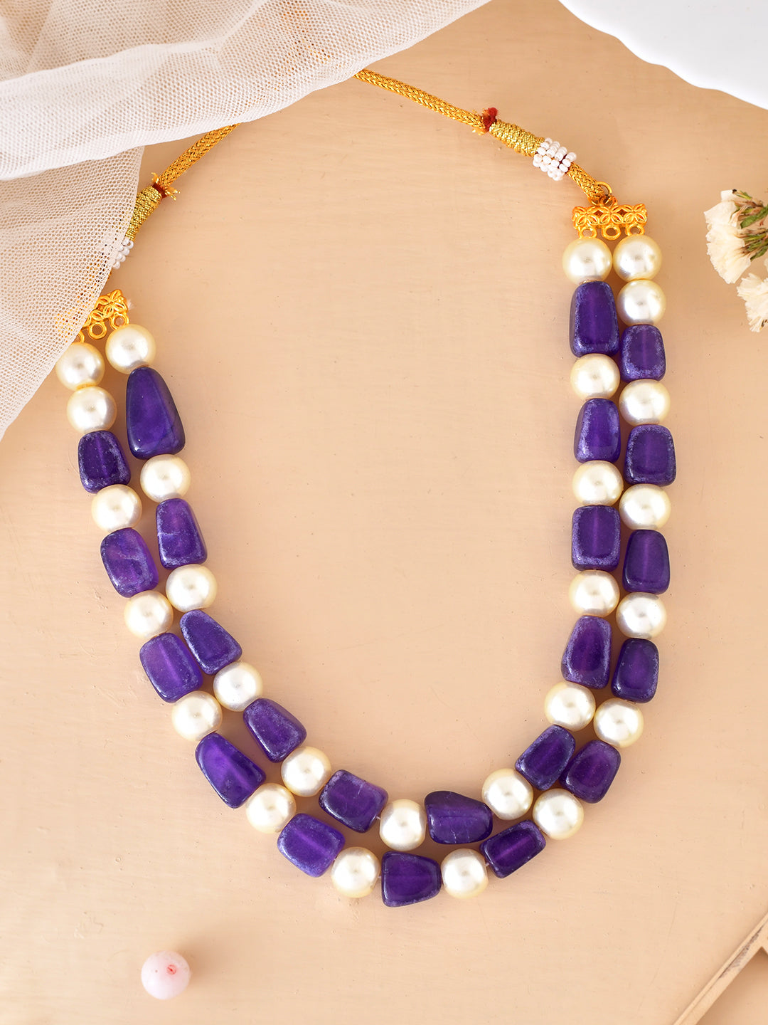 Pearl and Amethyst Necklace For Women & Girls