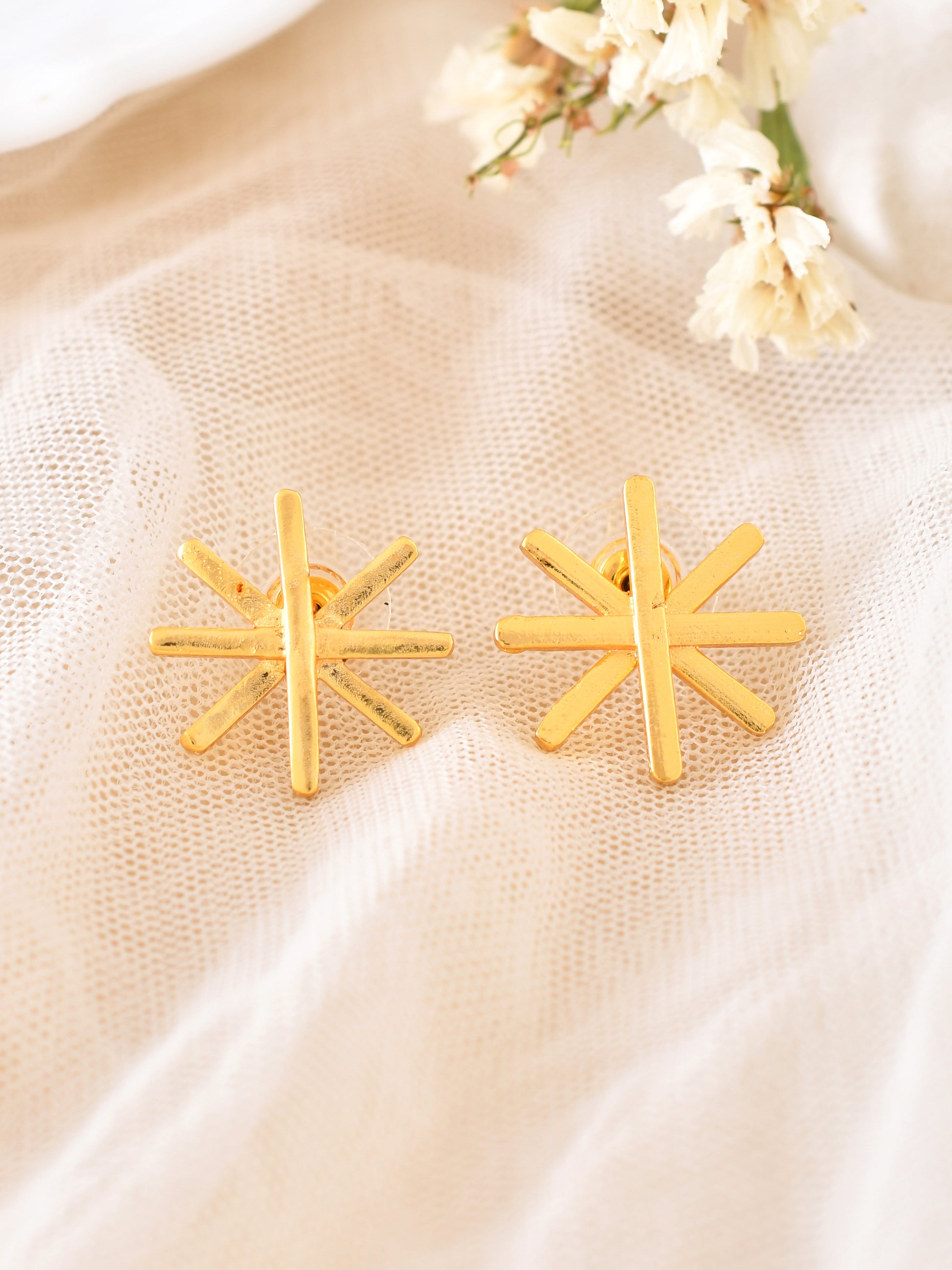 Radiant Gold Starburst Earrings