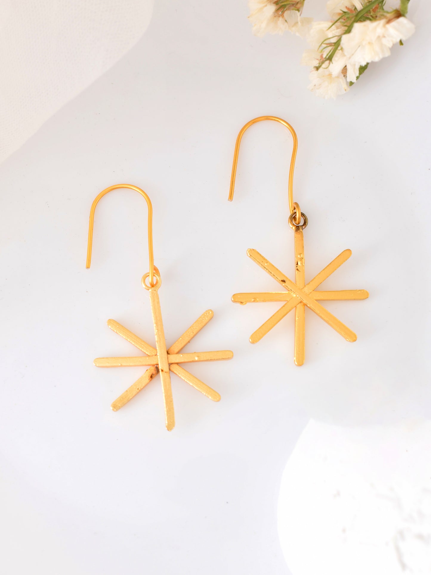 Radiant Gold Starburst Earrings