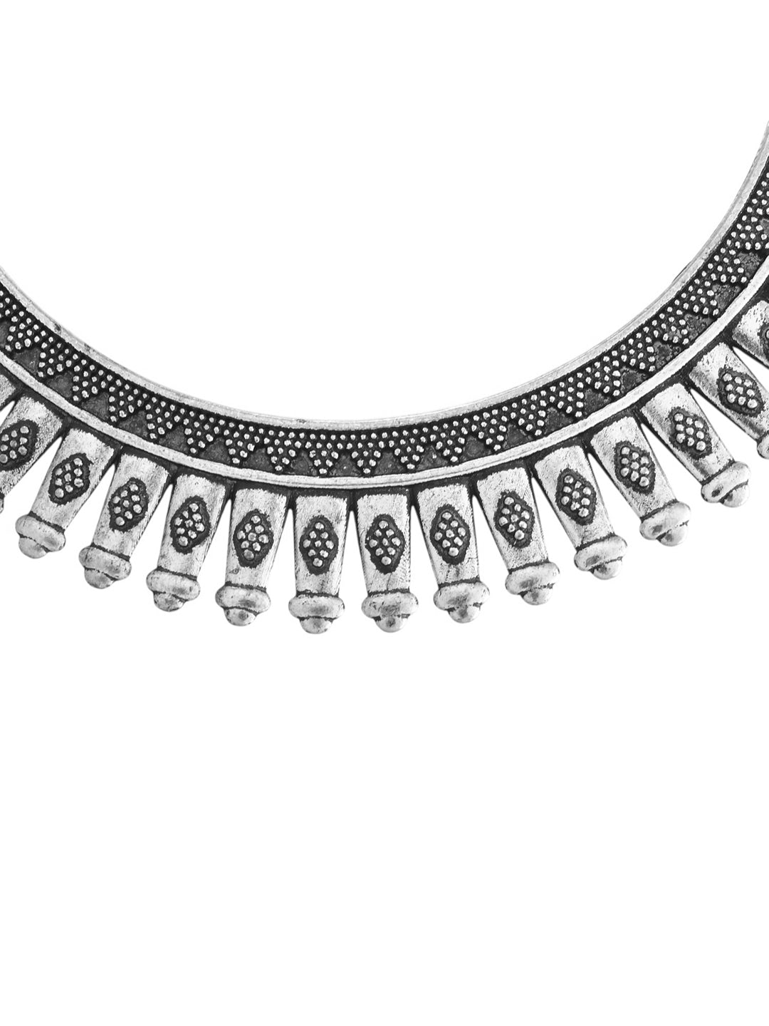 Oxidised Silver Antique Temple Design Bangle Set For Women & Girls | Traditional Statement Kada
