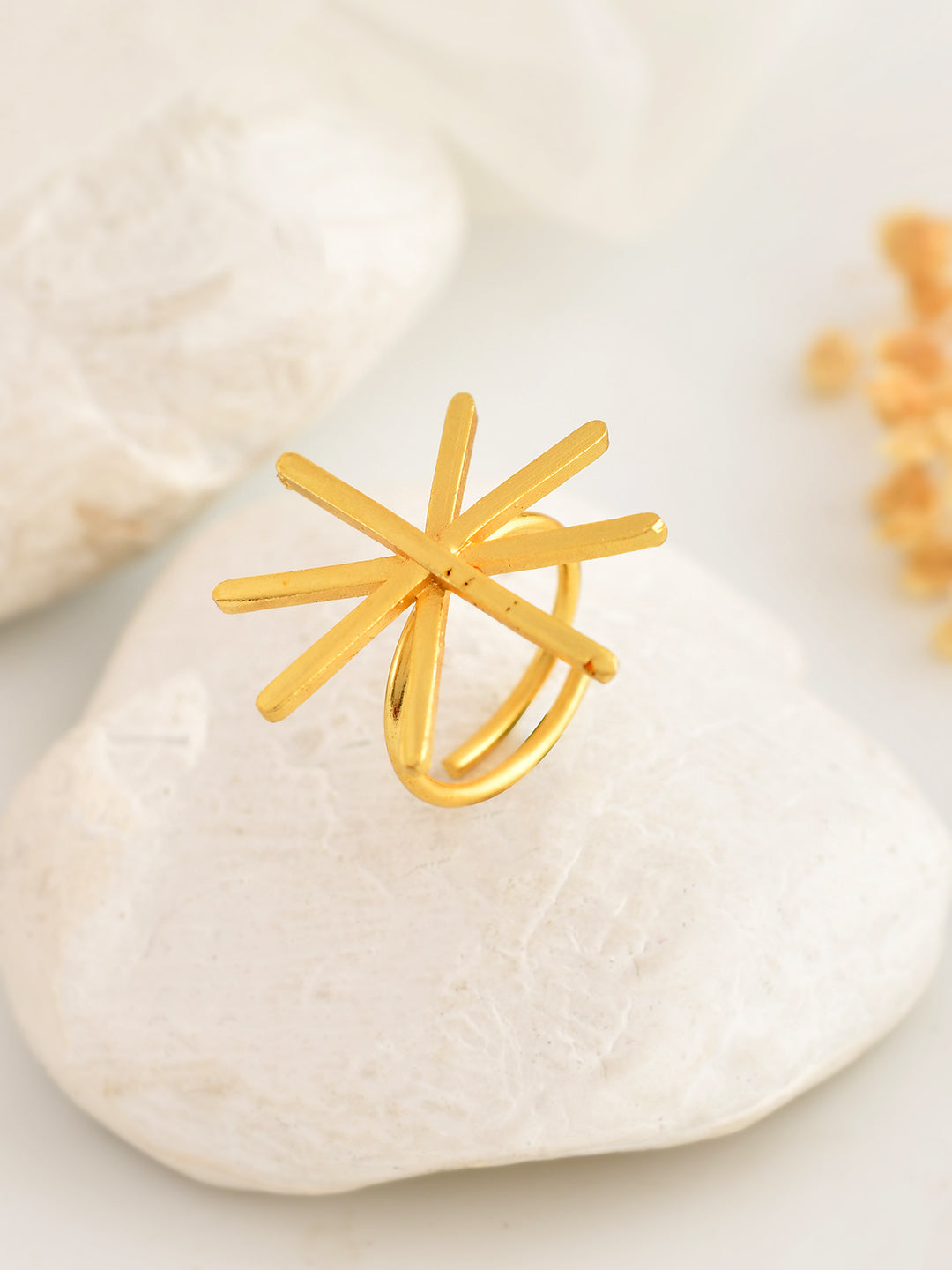 Gold-Plated Flowe Ring for Women